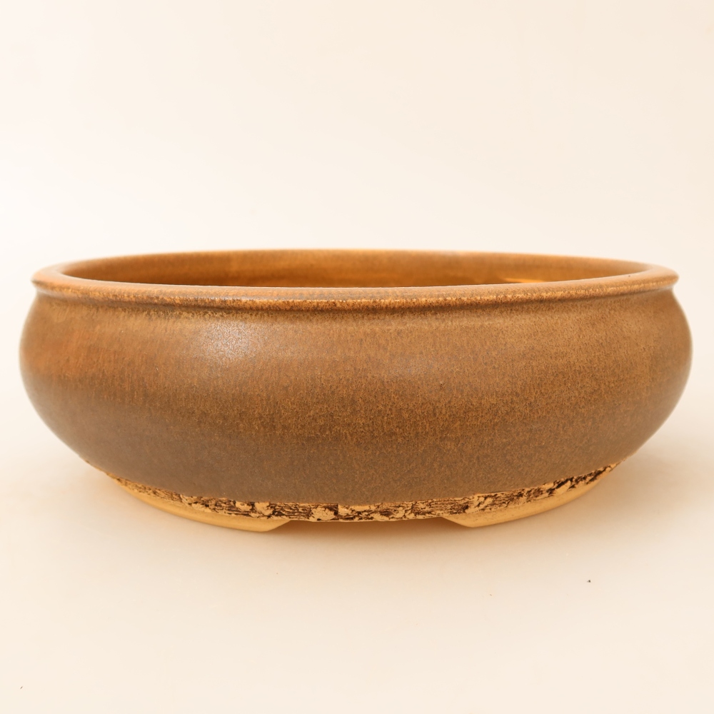 Ceramic bonsai pot, 24 x 24 x 7.5 cm, brown