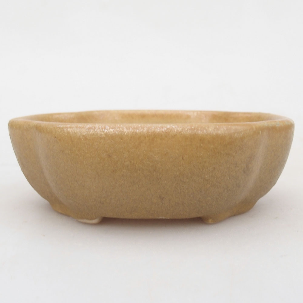 Ceramic bonsai bowl 10,5 x 8,5 x 3,5 cm, colour beige