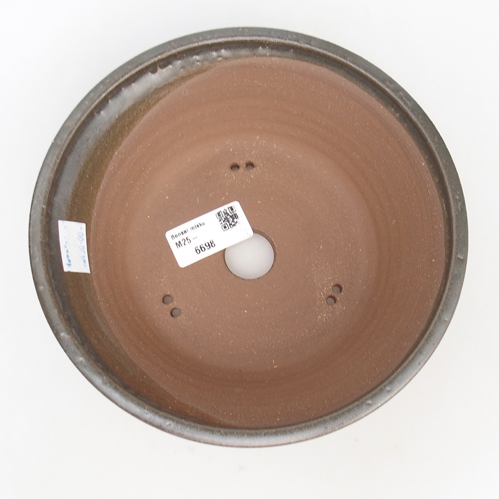 Ceramic bonsai bowl 19 x 19 x 6,5 cm, metal colour