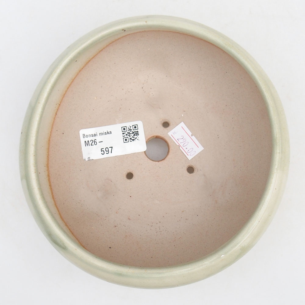 Ceramic bonsai bowl 14 x 14 x 6,5 cm, green