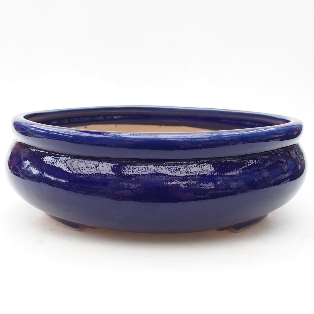 Ceramic bonsai bowl 24 x 24 x 8 cm, colour blue