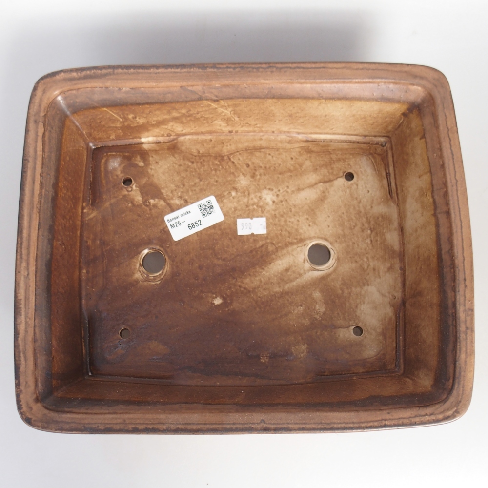 Ceramic bonsai bowl 29,5 x 24 x 8 cm, brown