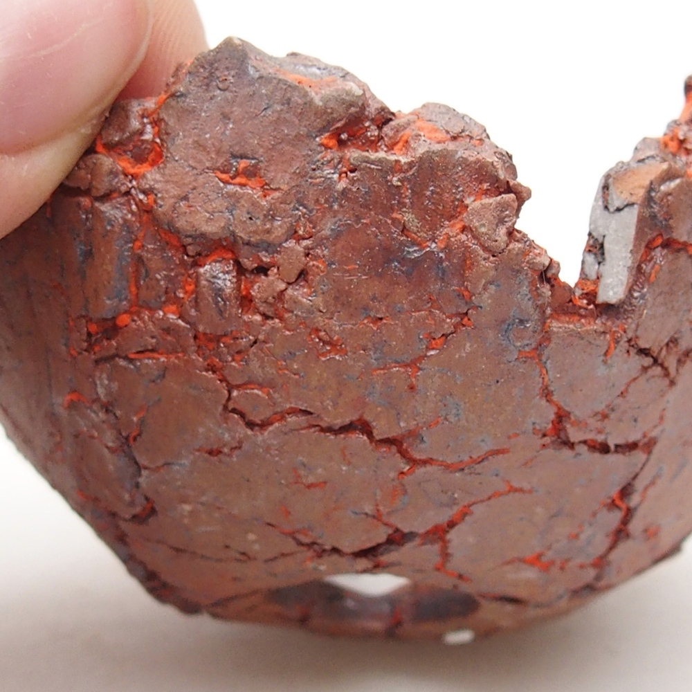 Ceramic Shell 7 x 7 x 4 cm , colour orange