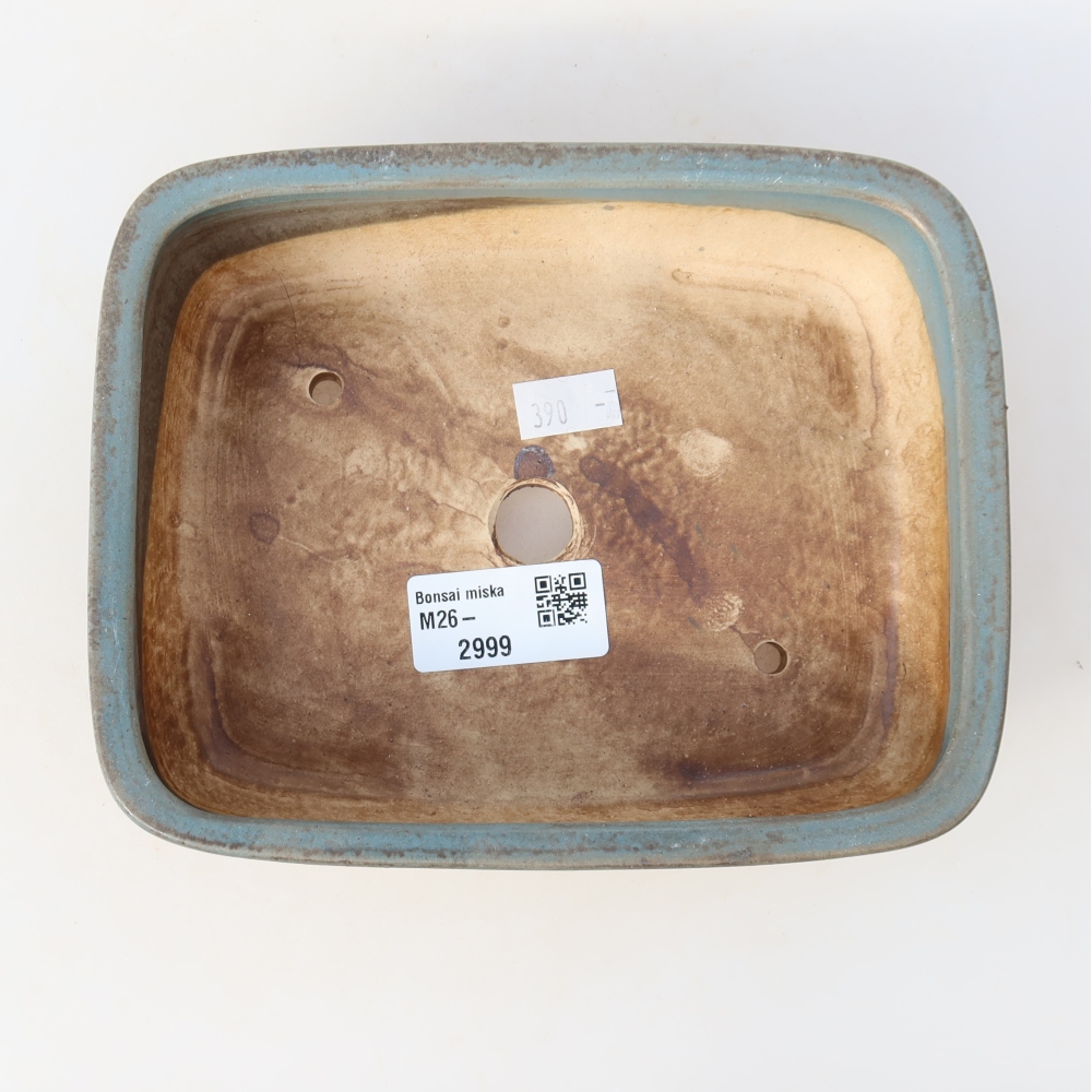 Ceramic bonsai pot, 17 x 13.5 x 4.5 cm, blue