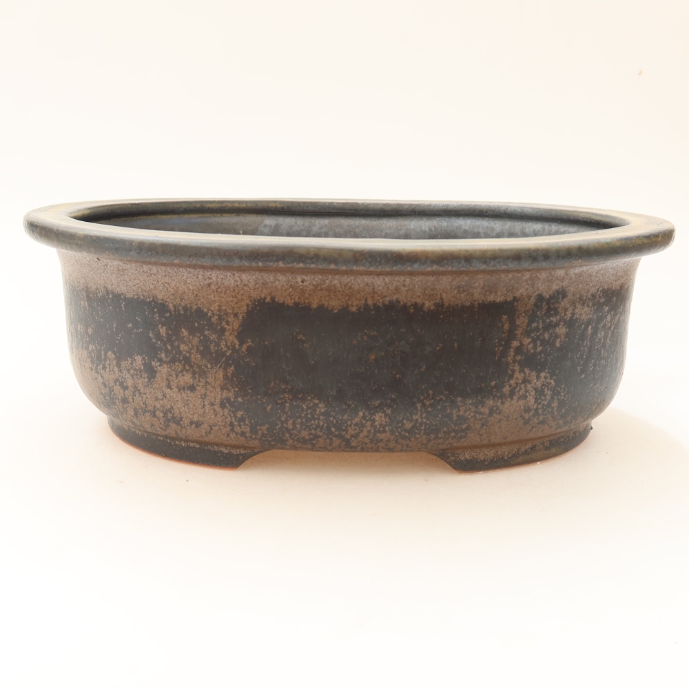 Ceramic bonsai pot, 23 x 19 x 8 cm, brown