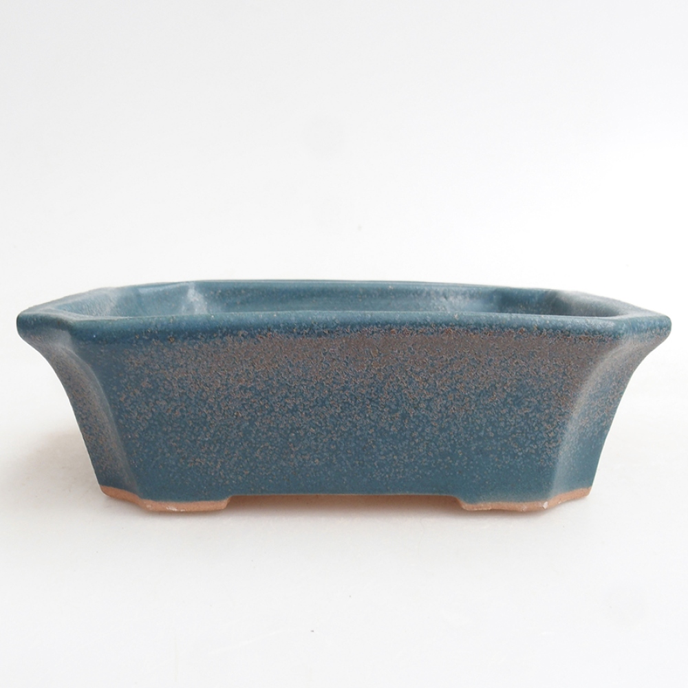 Ceramic bonsai bowl 13 x 10,5 x 4 cm, color blue