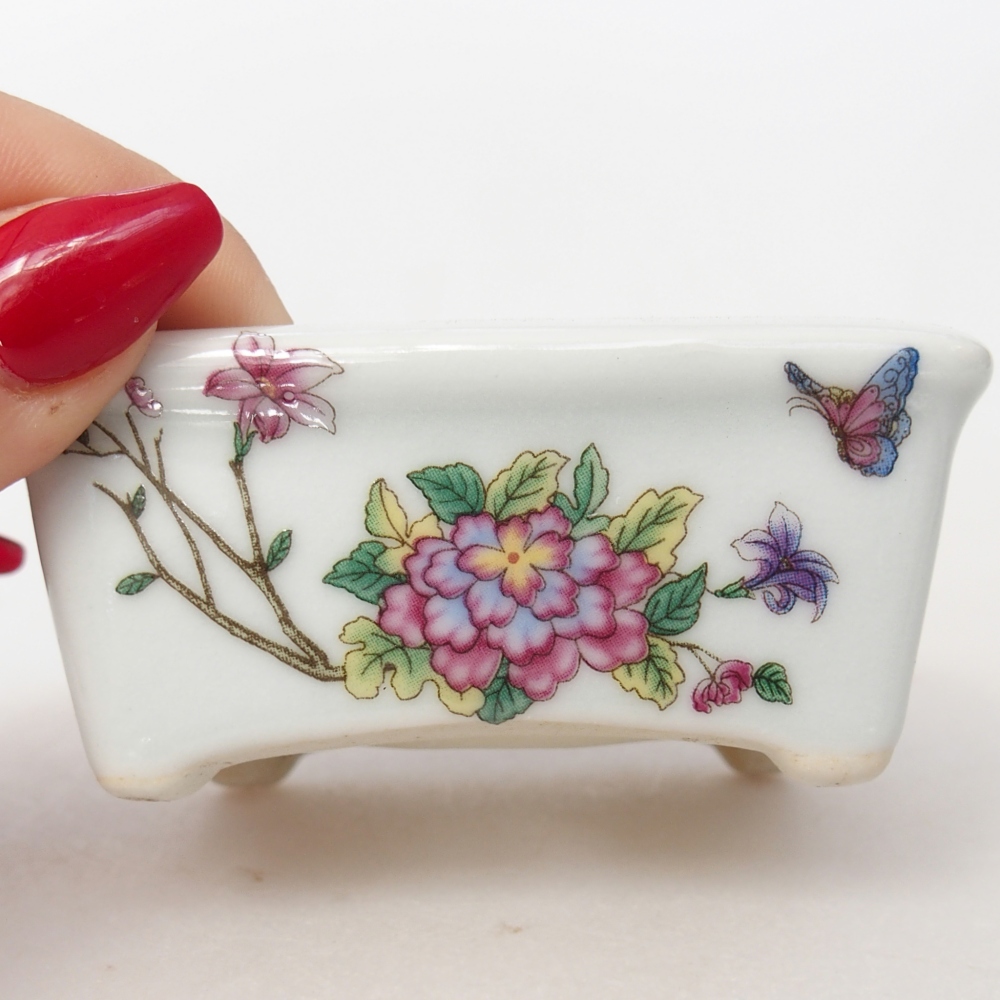 Mini bonsai bowl 8 x 6,5 x 3,5 cm, white
