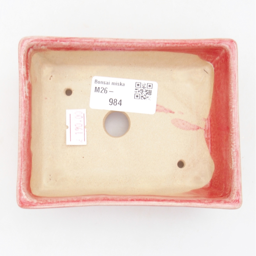 Ceramic bonsai bowl 11,5 x 9 x 3,5 cm, colour red