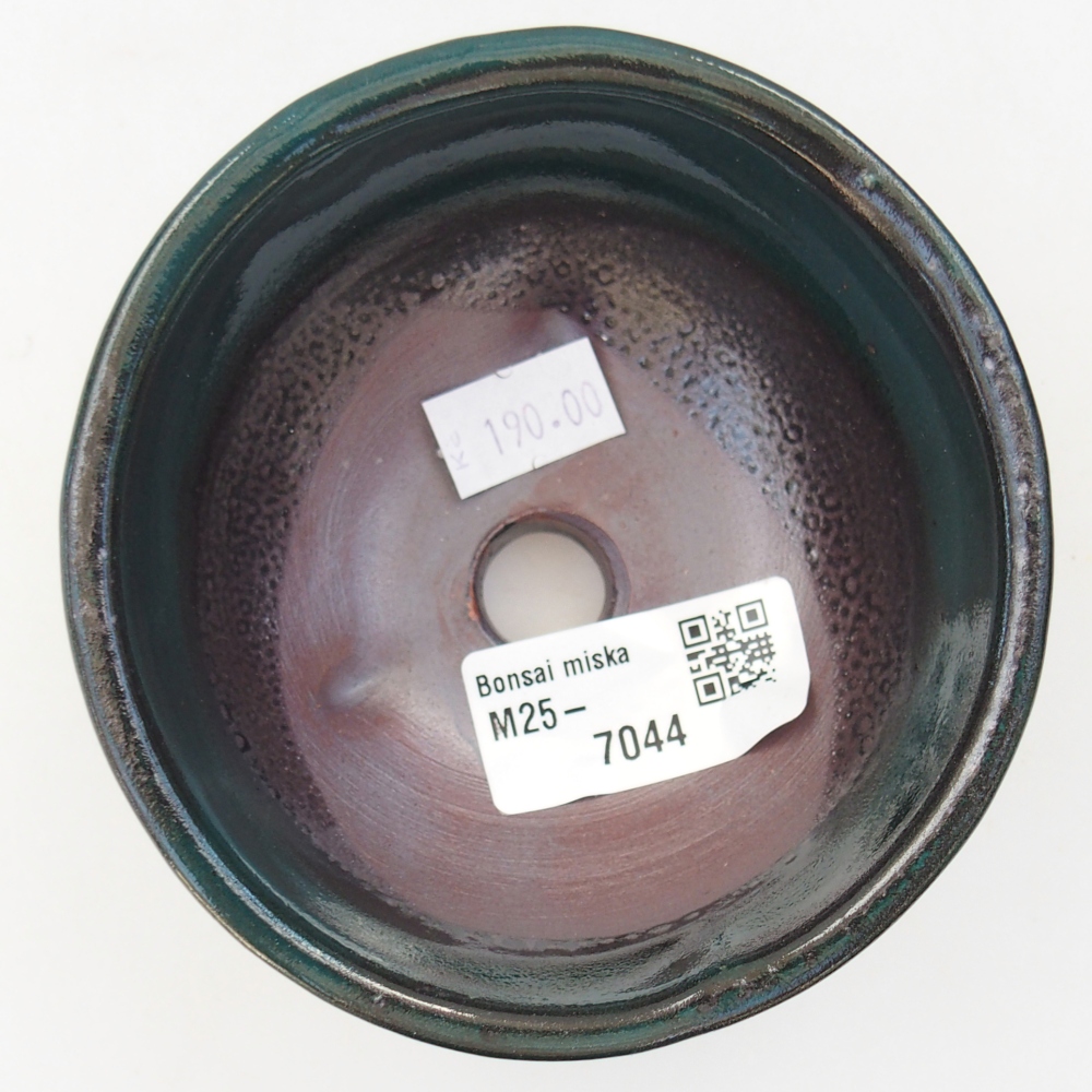 Ceramic bonsai bowl 9,5 x 9,5 x 5 cm, green