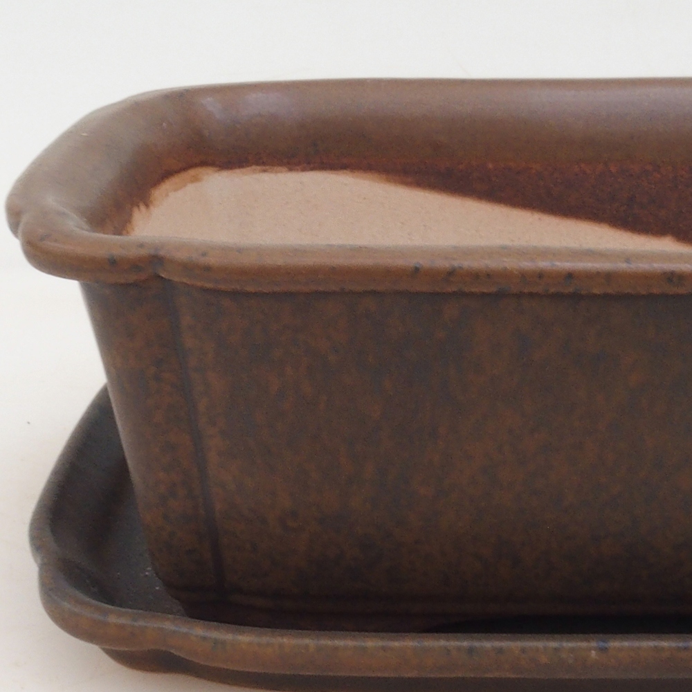 Bonsai bowl + saucer H50 - brown