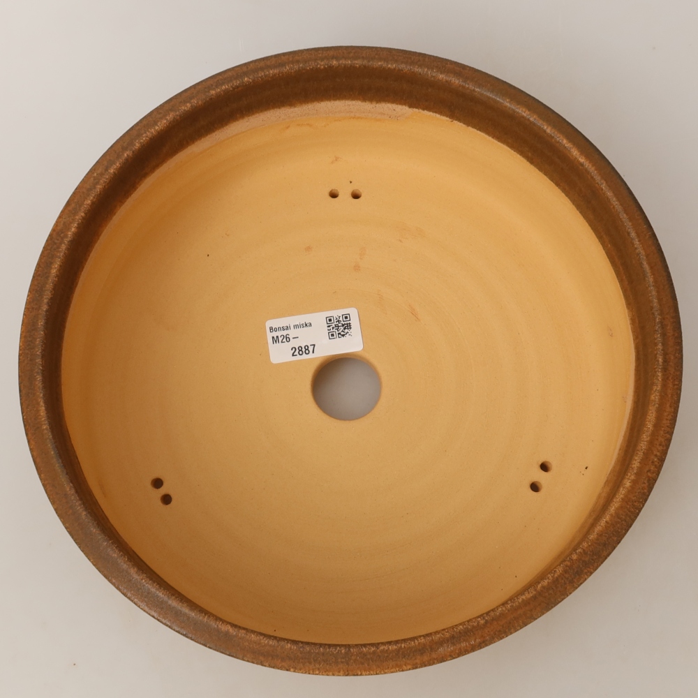 Ceramic bonsai pot, 24 x 24 x 8.5 cm, brown