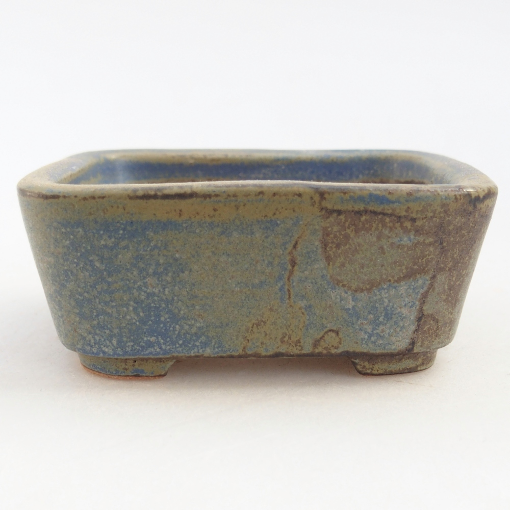 Ceramic bonsai bowl 14,5 x 10,5 x 4,5 cm, colour blue
