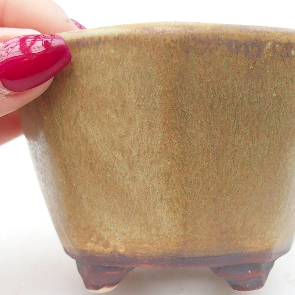 Ceramic bonsai bowl 8,5 x 8,5 x 6 cm, color green