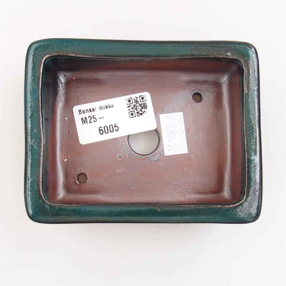 Ceramic bonsai bowl 10,5 x 8,5 x 3,5 cm, color green