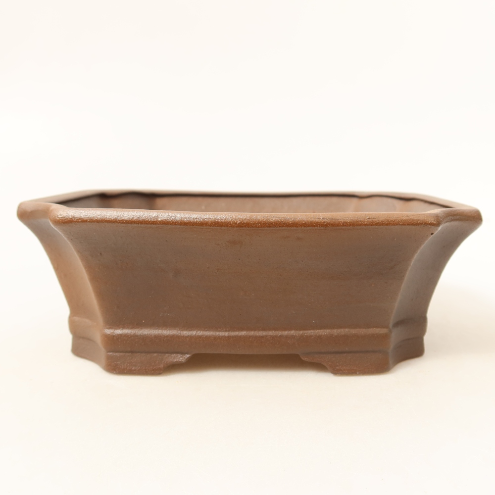 Ceramic bonsai pot, 18 x 15 x 6 cm, brown
