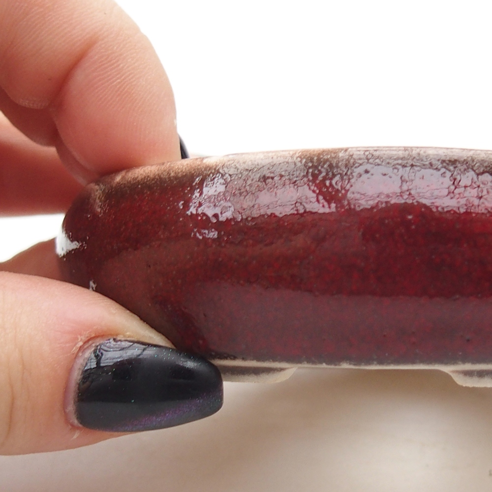 Mini bonsai bowl 9 x 9 x 2,5 cm, colour red