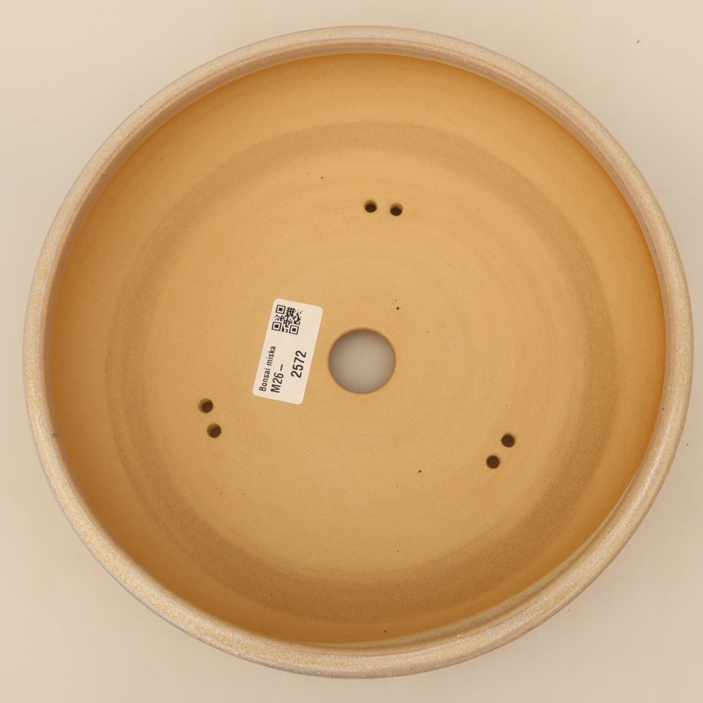 Ceramic bonsai pot, 23 x 23 x 6.5 cm, beige