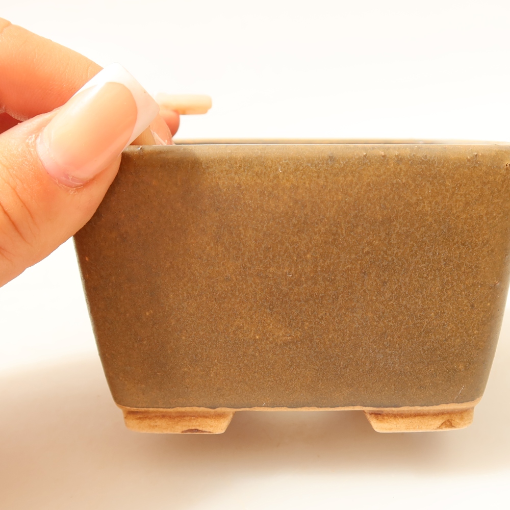 Ceramic bonsai bowl 8,5 x 8,5 x 5,5 cm, brown