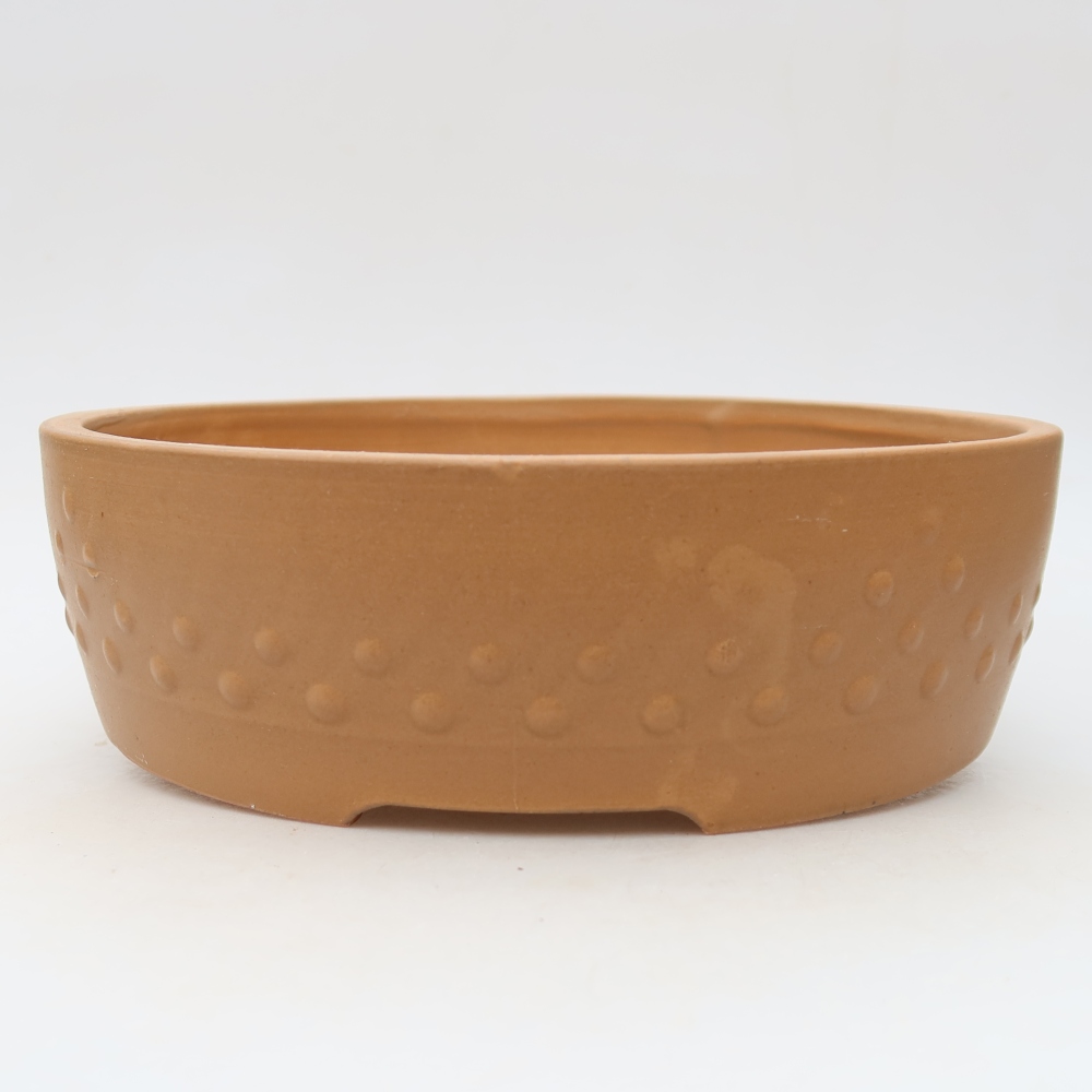 Ceramic bonsai pot, 24 x 24 x 7 cm, brown
