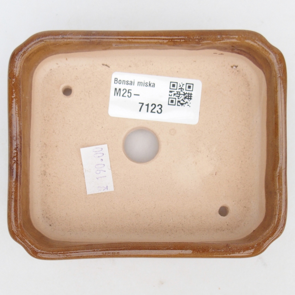 Ceramic bonsai bowl 11 x 9 x 3 cm, brown