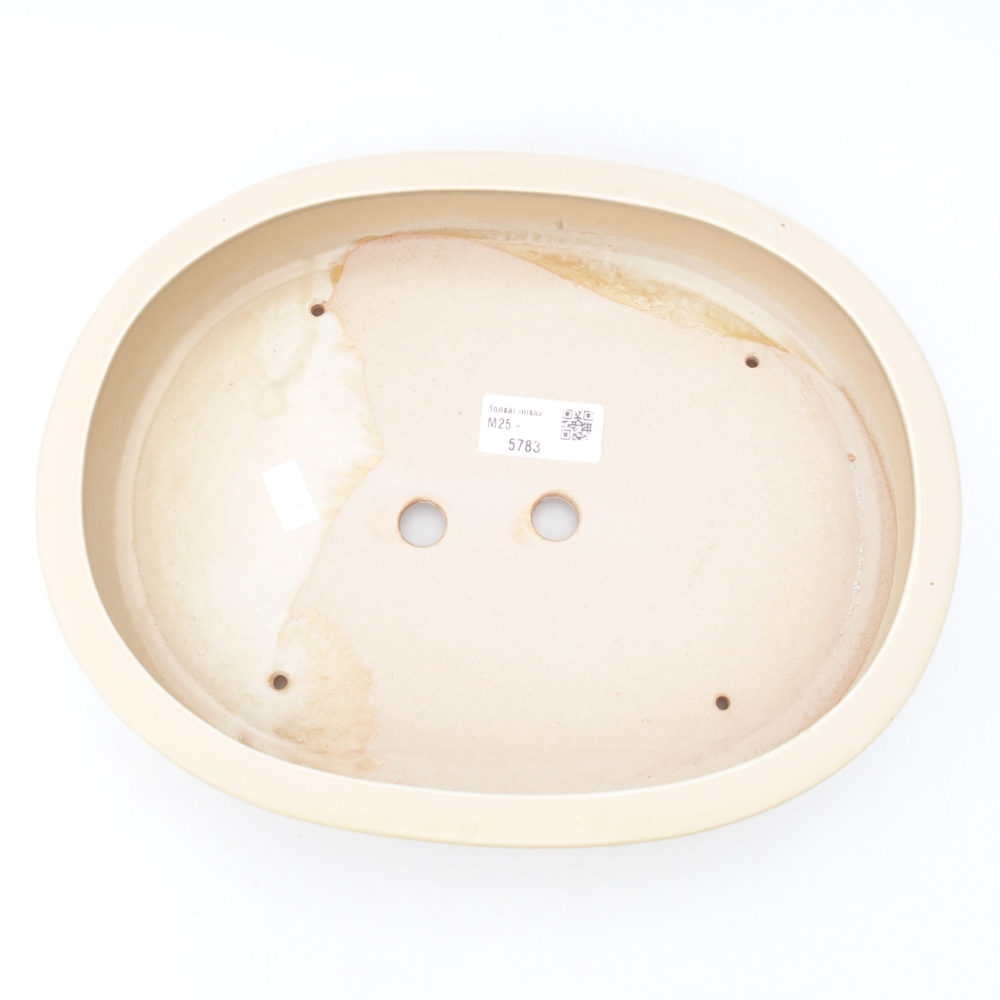 Ceramic bonsai bowl 26,5 x 21 x 5,5 cm, color beige
