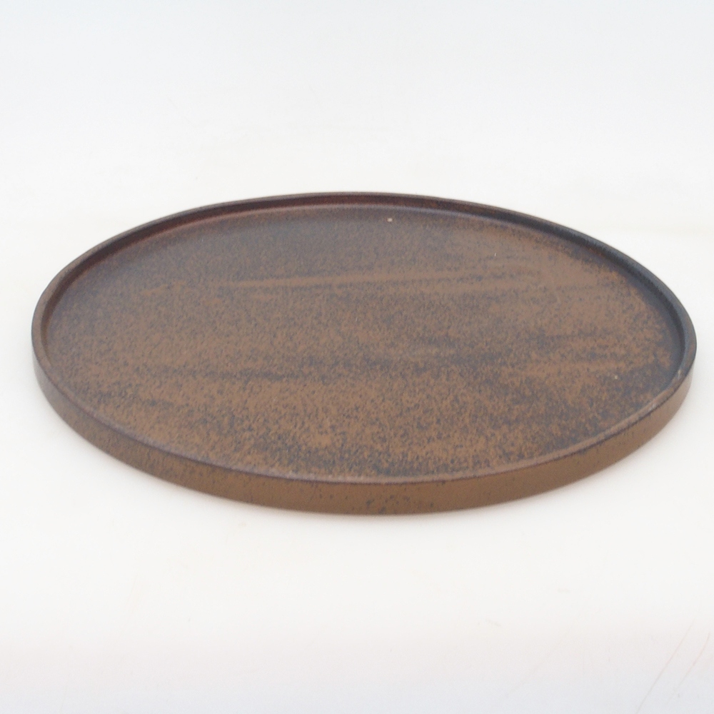 Bonsai bowl round D7-M - 24.5 x 24.5 x 1 cm - brown