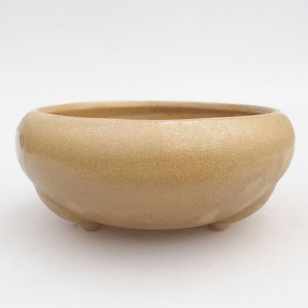 Ceramic bonsai bowl 14 x 14 x 6,5 cm, colour beige
