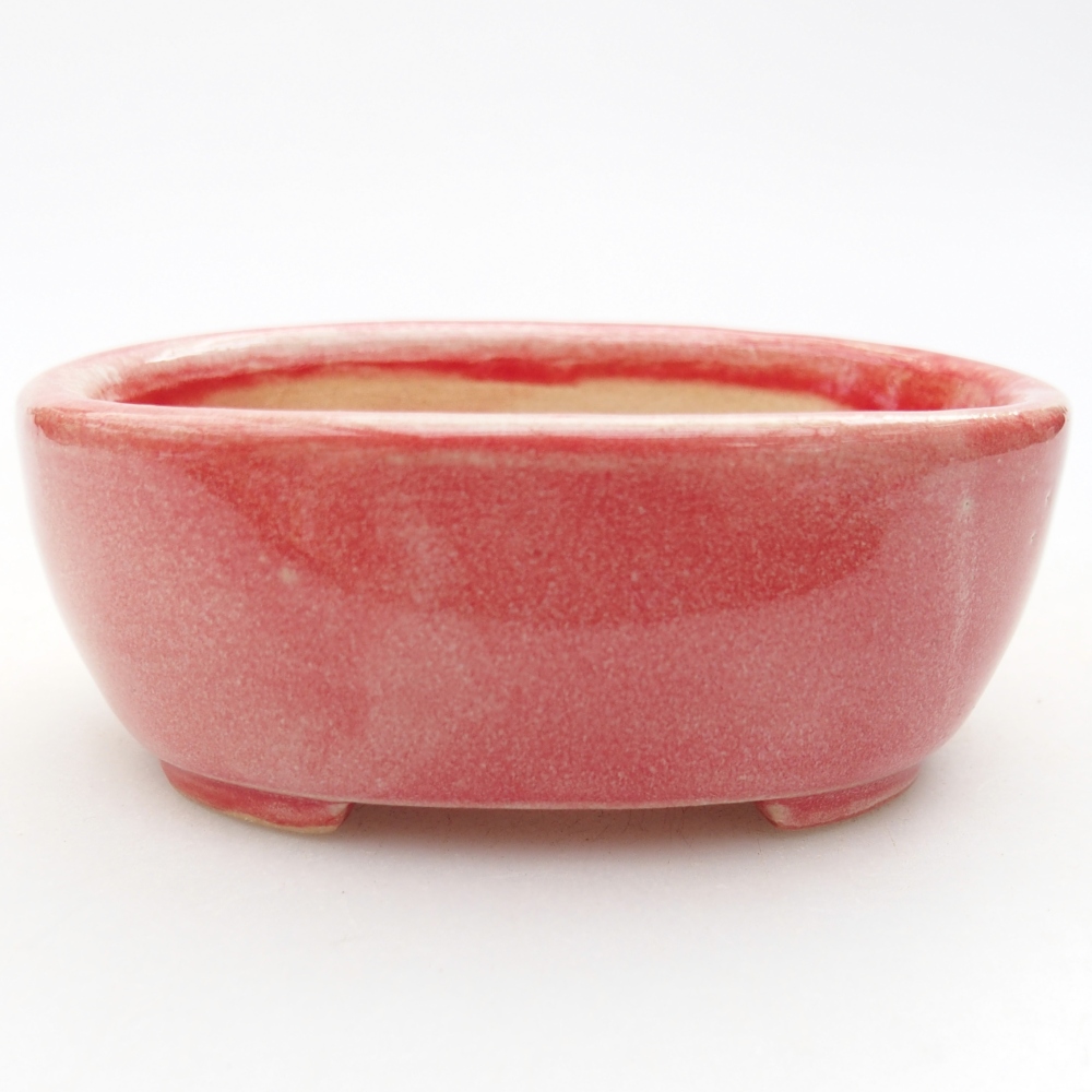 Ceramic bonsai bowl 9 x 7,5 x 3,5 cm, colour red