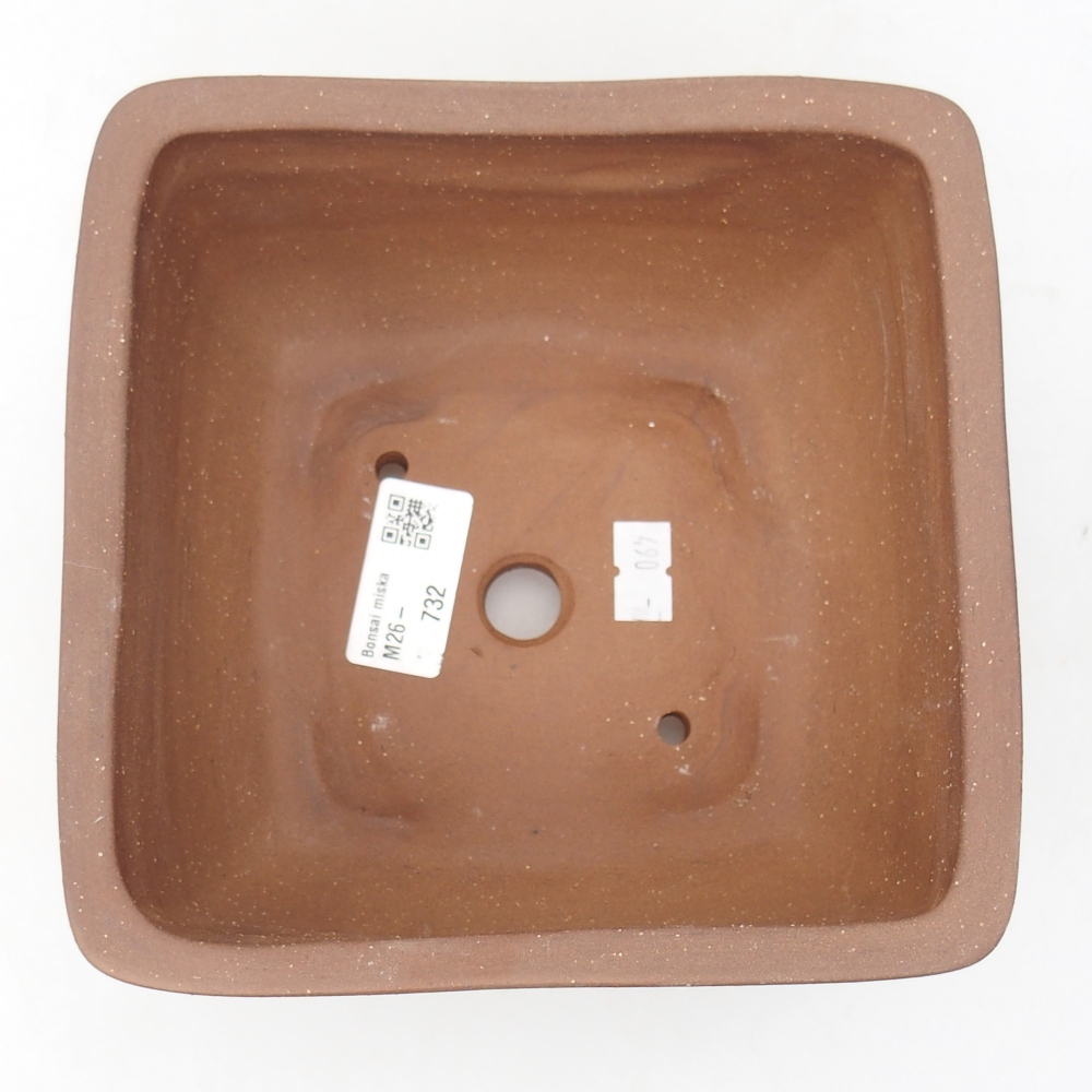 Ceramic bonsai bowl 16 x 16 x 9,5 cm, brown