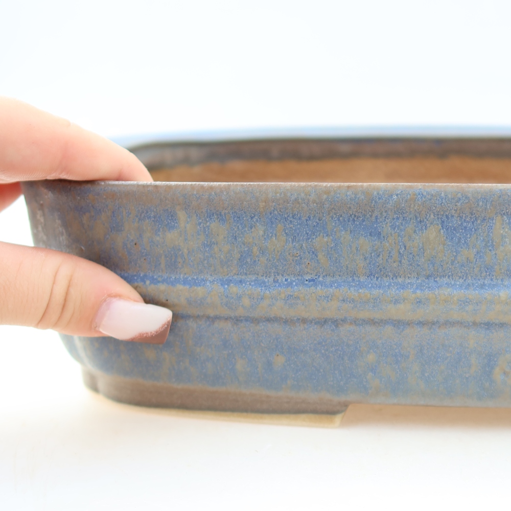 Ceramic bonsai pot, 29 x 23 x 7 cm, blue