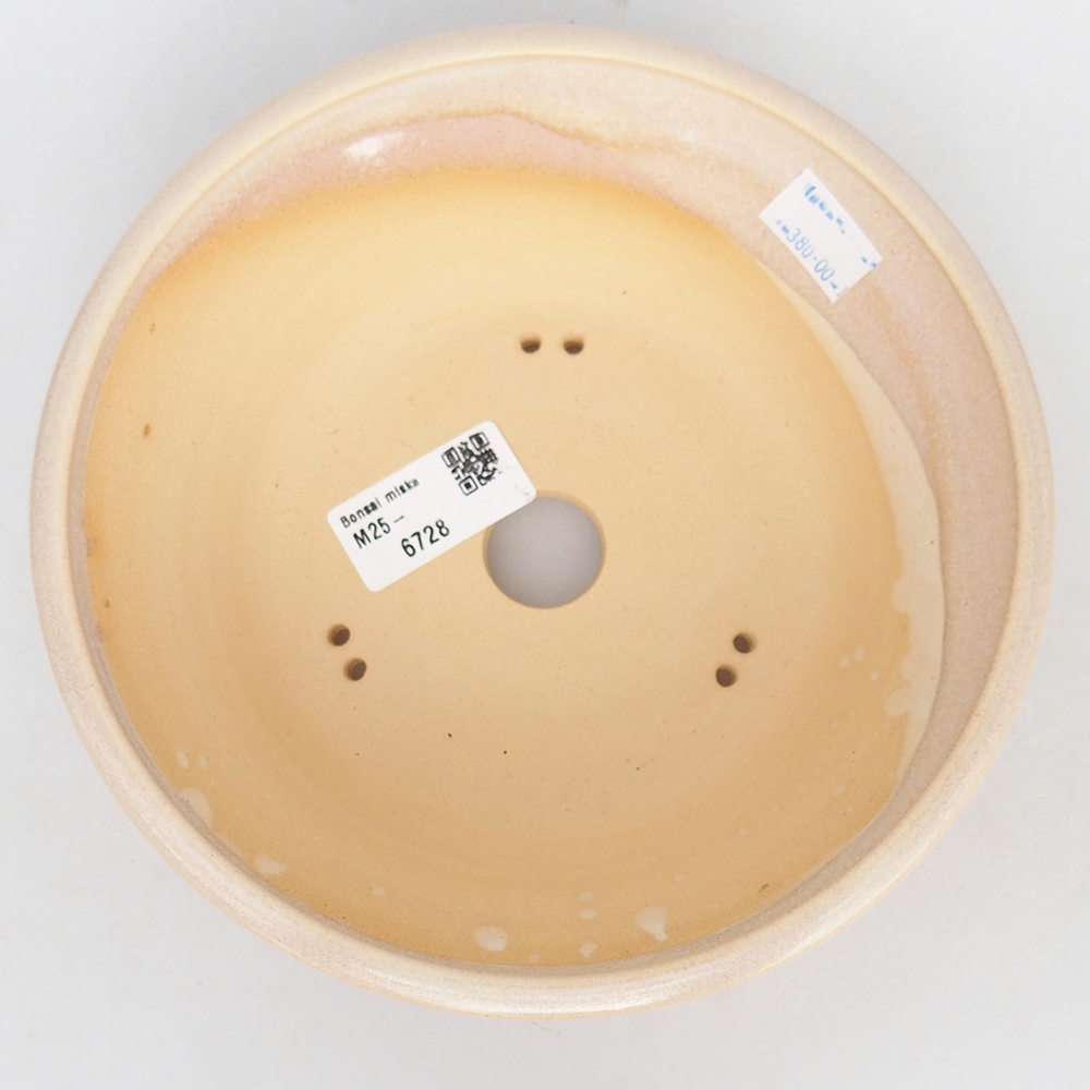 Ceramic bonsai bowl 18,5 x 18,5 x 6 cm, colour beige