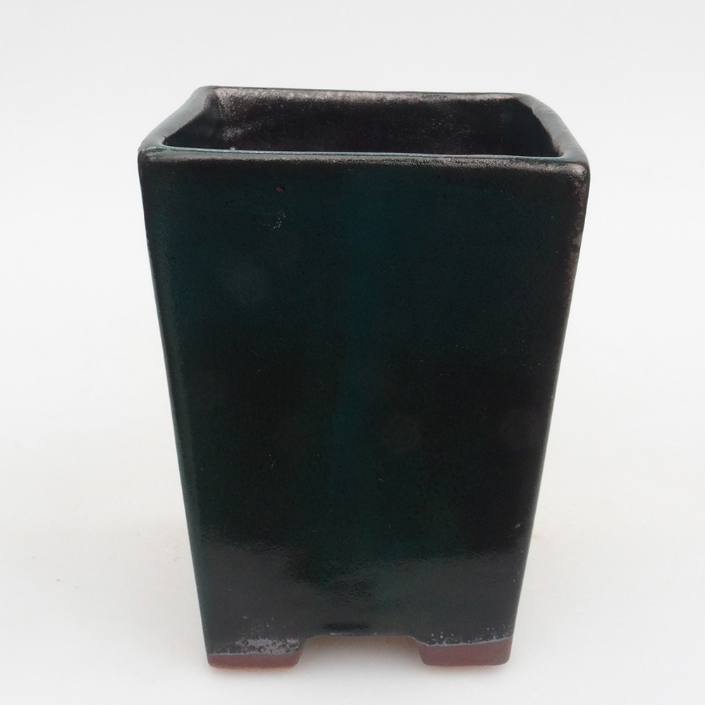 Ceramic bonsai bowl 9 x 9 x 12,5 cm, color green