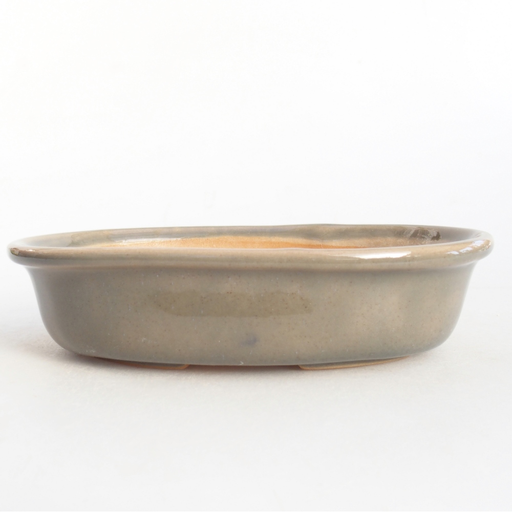 Ceramic bonsai bowl 15 x 10,5 x 3,5 cm, grey