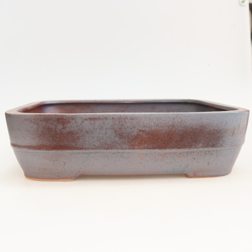 Ceramic bonsai pot, 28 x 20.5 x 7.5 cm, metallic color