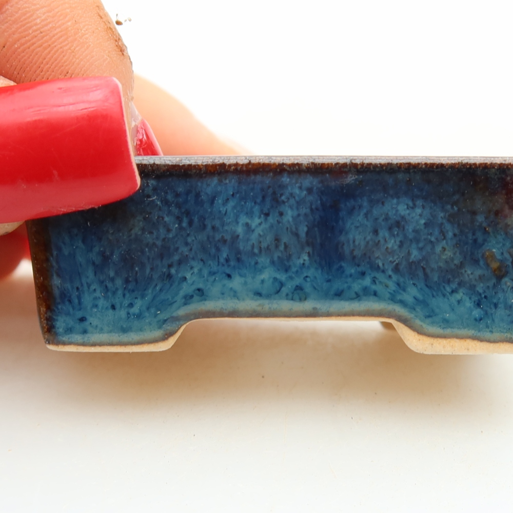 Ceramic bonsai pot, 5 x 3 x 2 cm, blue
