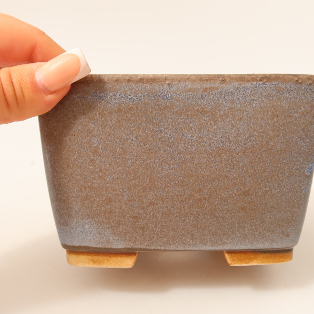 Ceramic bonsai pot, 13 x 13 x 8 cm, blue