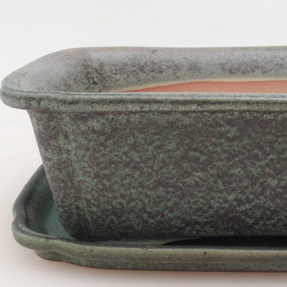 Bonsai bowl + saucer H50 - green