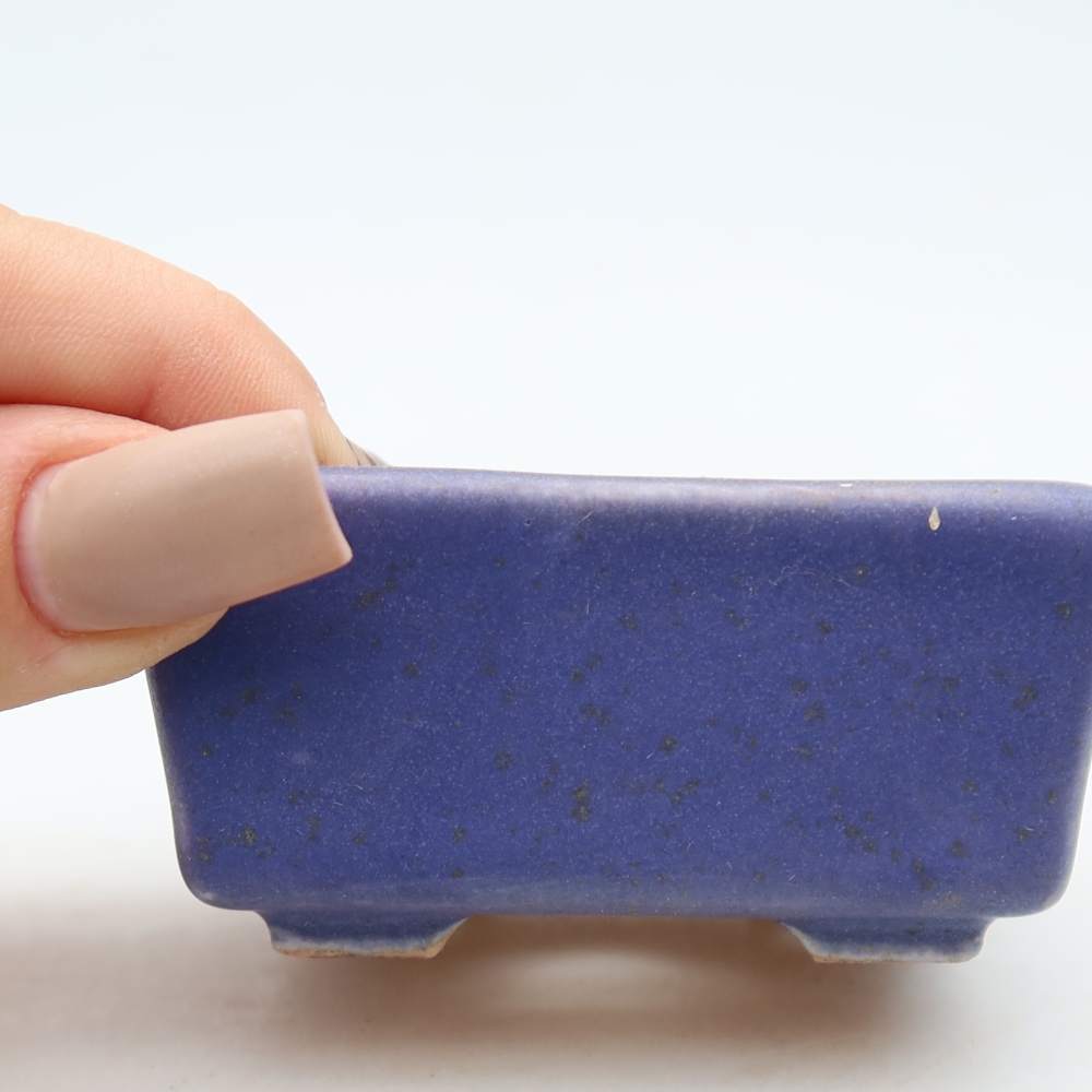 Ceramic bonsai pot, 7 x 7 x 3.5 cm, purple