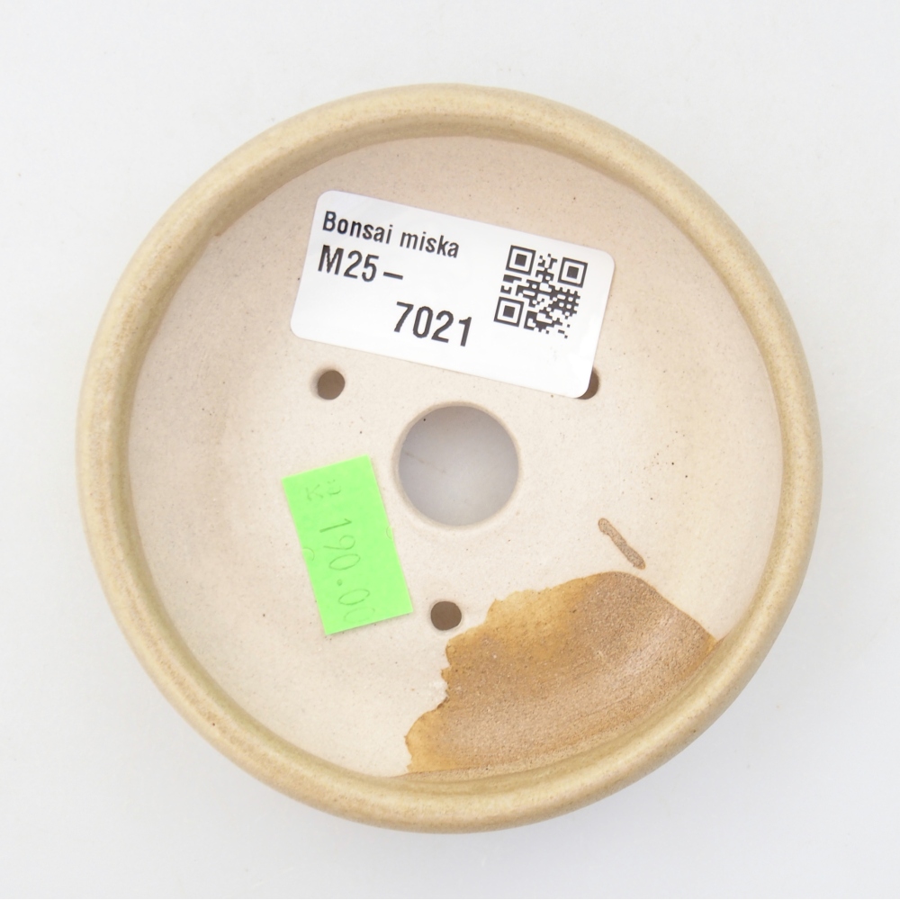 Ceramic bonsai bowl 9 x 9 x 2,5 cm, colour beige
