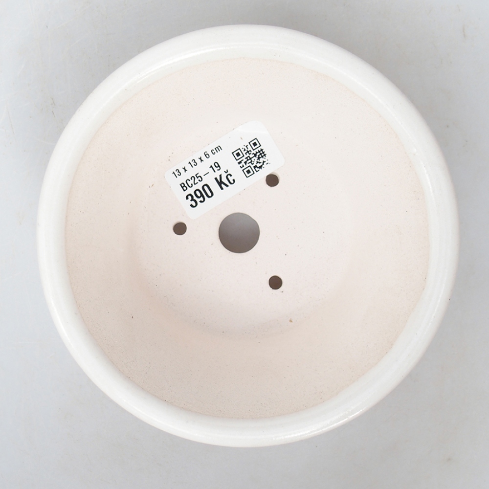 Ceramic bonsai bowl 13 x 13 x 6 cm, color white