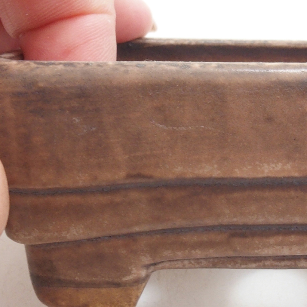 Ceramic bonsai bowl 9 x 7,5 x 3,5 cm, color brown