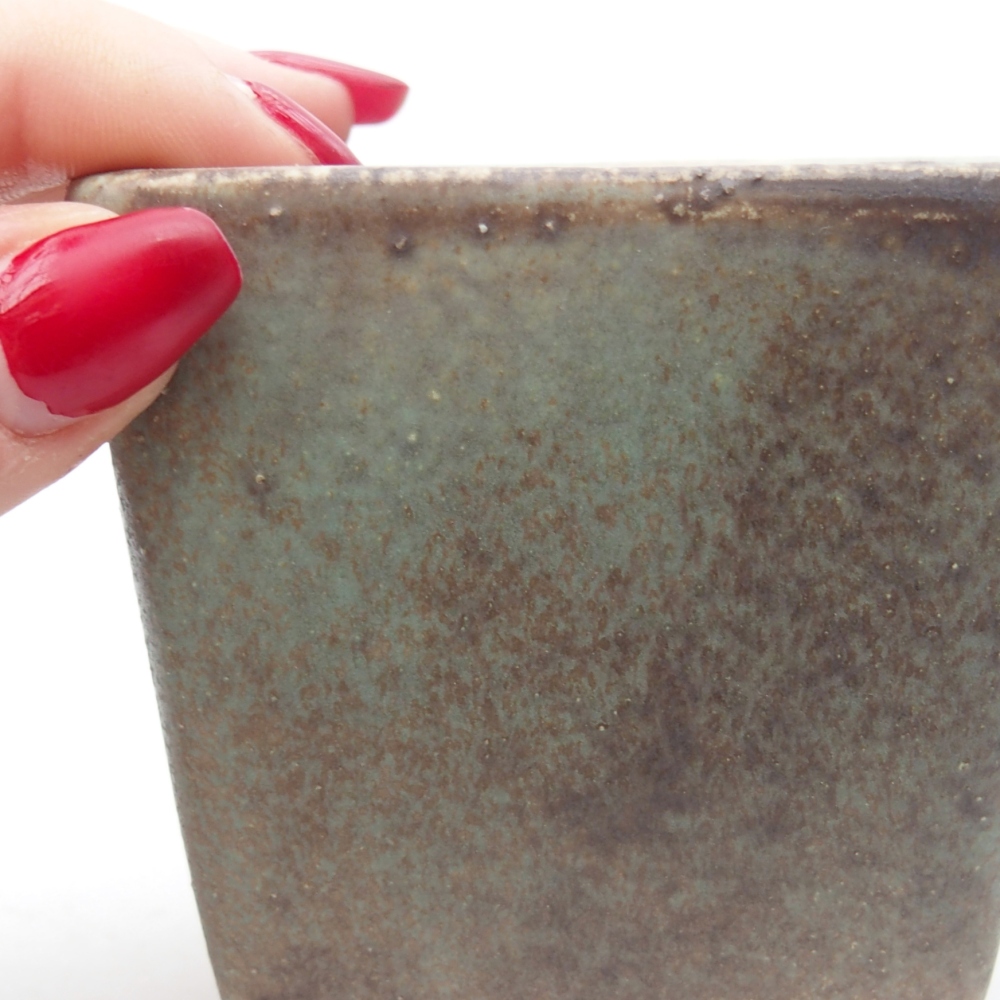 Ceramic bonsai bowl 7,5 x 7,5 x 7,5 cm, green