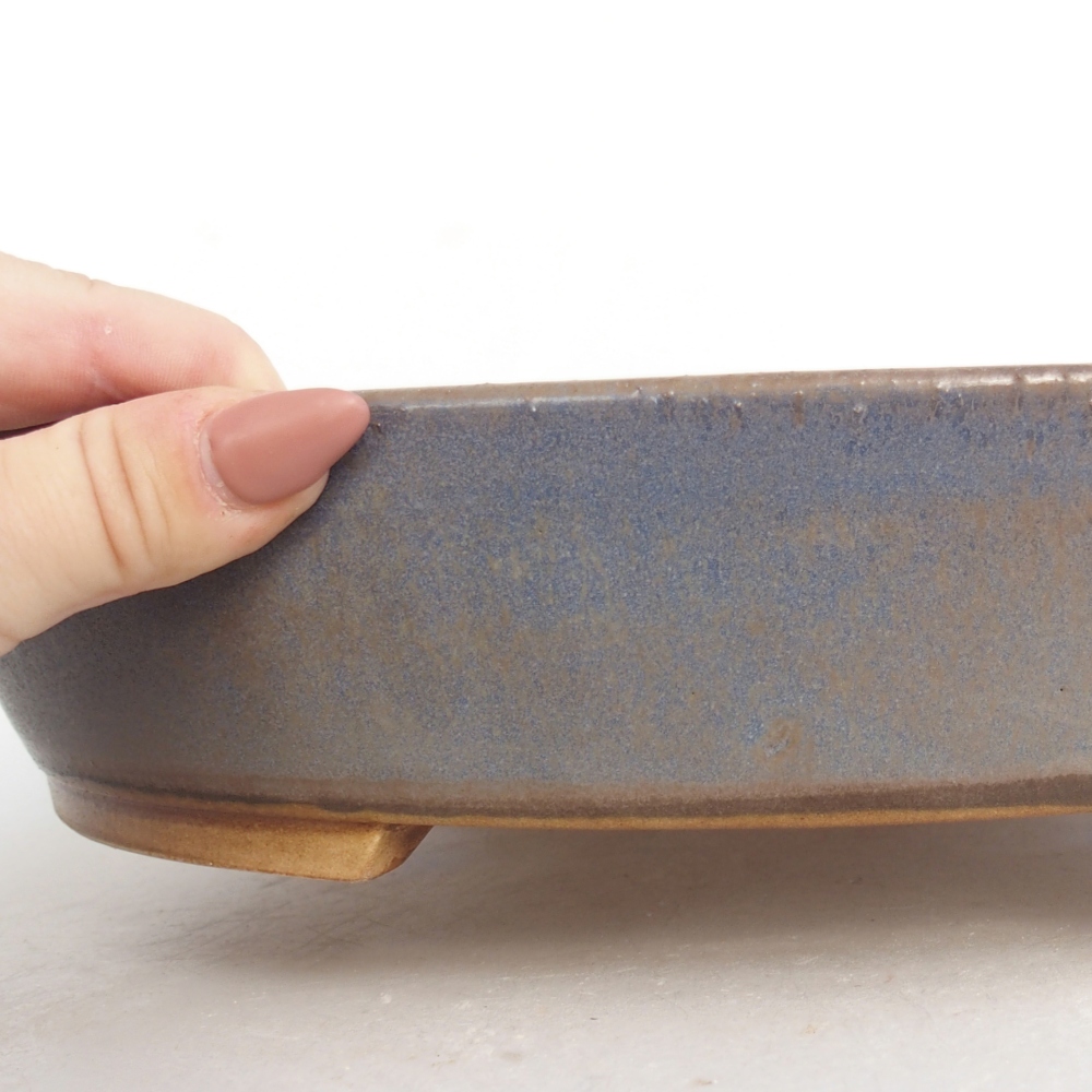 Ceramic bonsai bowl 28 x 24 x 6 cm, colour blue