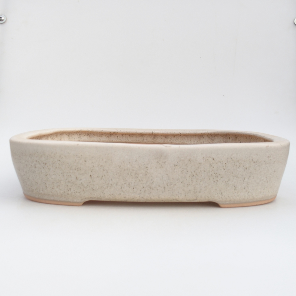 Ceramic bonsai bowl 31,5 x 24 x 6 cm, colour beige