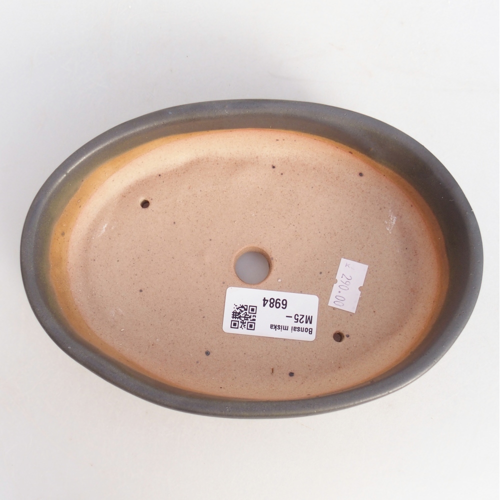 Ceramic bonsai bowl 18,5 x 13 x 4,5 cm, grey