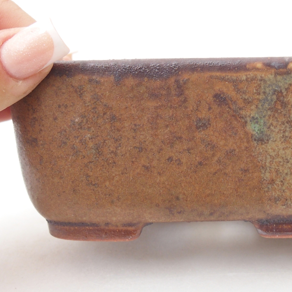Ceramic bonsai bowl 12,5 x 9,5 x 5 cm, brown