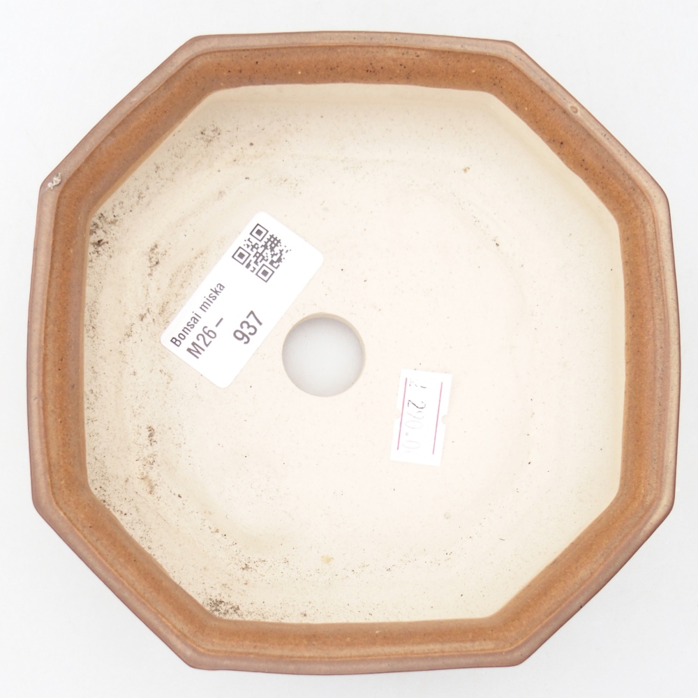Ceramic bonsai bowl 13,5 x 13,5 x 4,5 cm, brown