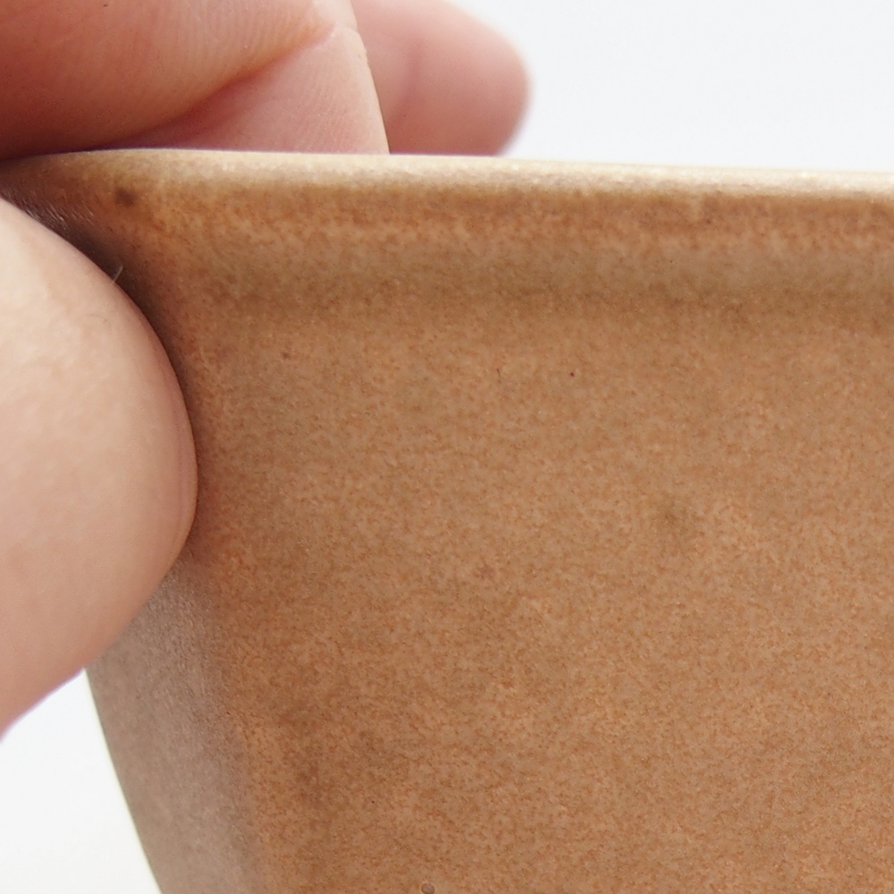Ceramic bonsai bowl 10 x 10 x 6 cm, brown