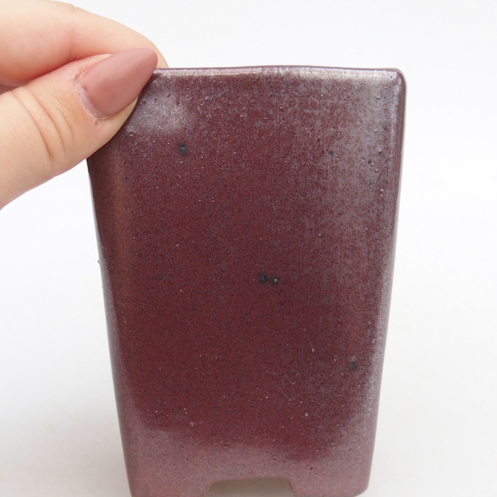 Ceramic bonsai bowl 8 x 8 x 10,5 cm, colour burgundy