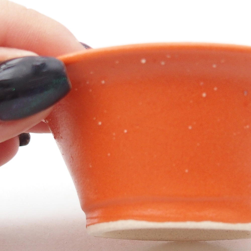 Mini bonsai bowl 7,5 x 7,5 x 3 cm, orange